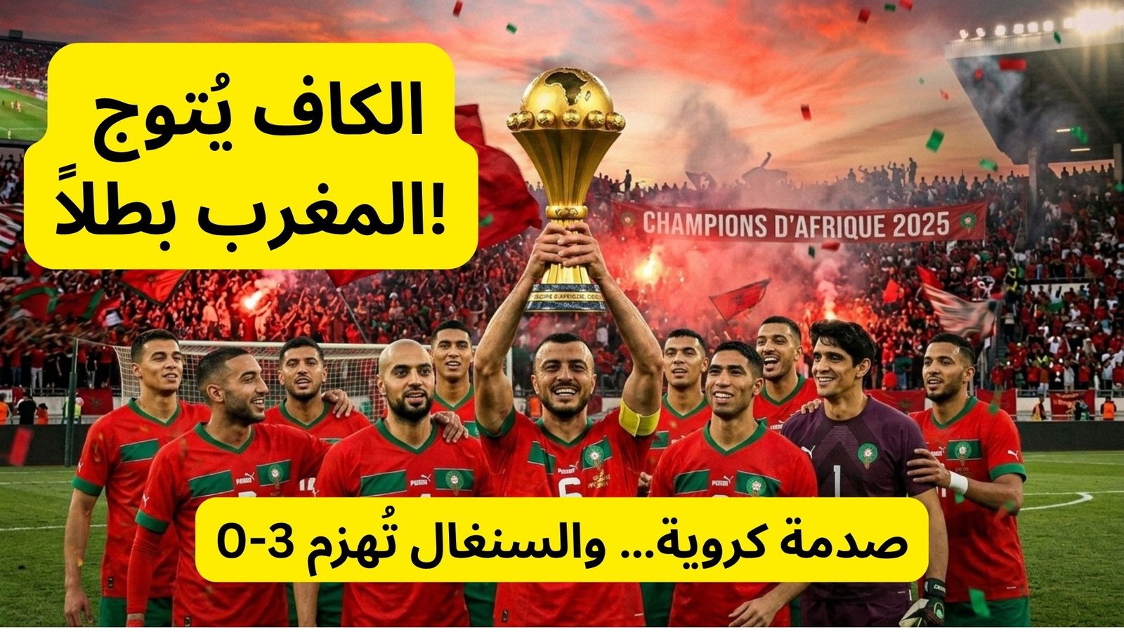 الكاف يُتوج المنتخب المغربي بطلاً لكأس أمم إفريقيا 2025