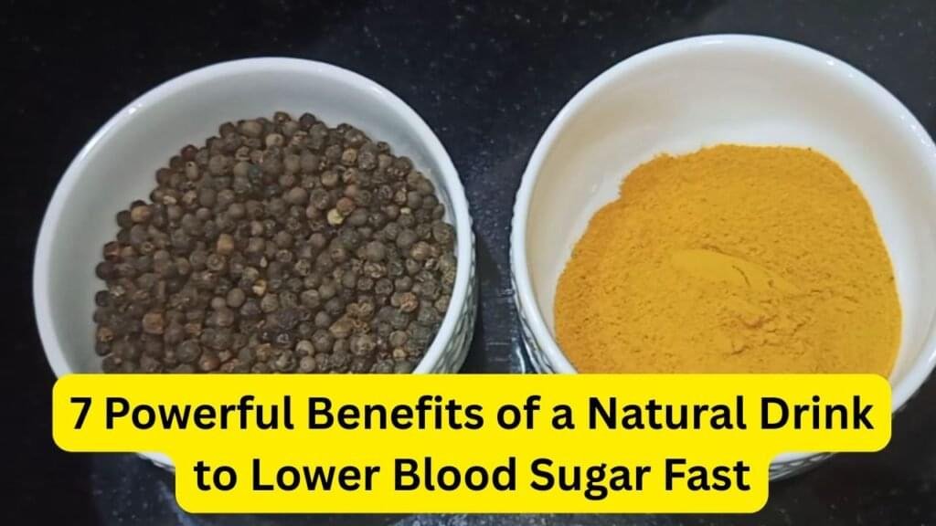 A natural drink to lower blood sugar with turmeric and black pepper